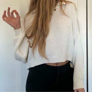 Anthropologie Off-white V-Neck Sweater